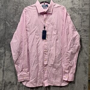 Polo by Ralph Lauren Custom Fit Poplin Pink Shirt New $168 Men's Size Large/17 G